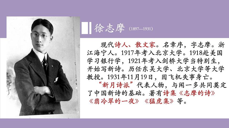 统编版高中语文选择性必修下册《再别康桥》教学课件第3页