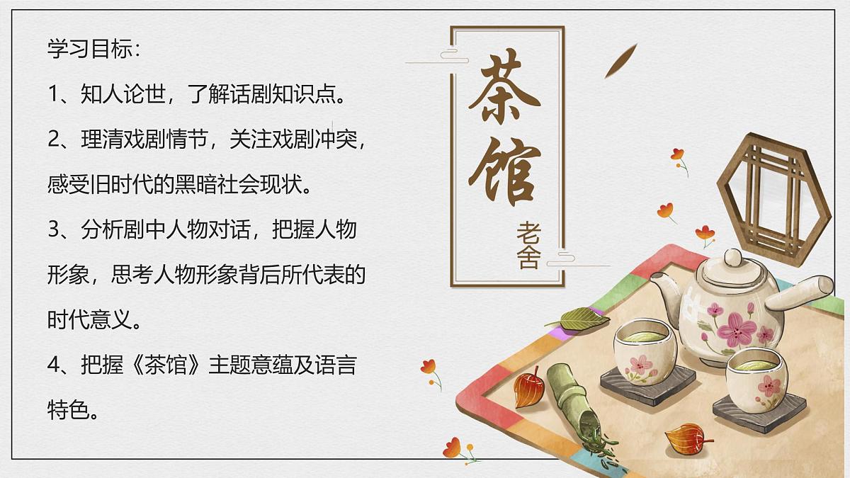统编版高中语文选择性必修下册教学课件《茶馆（节选）》第3页