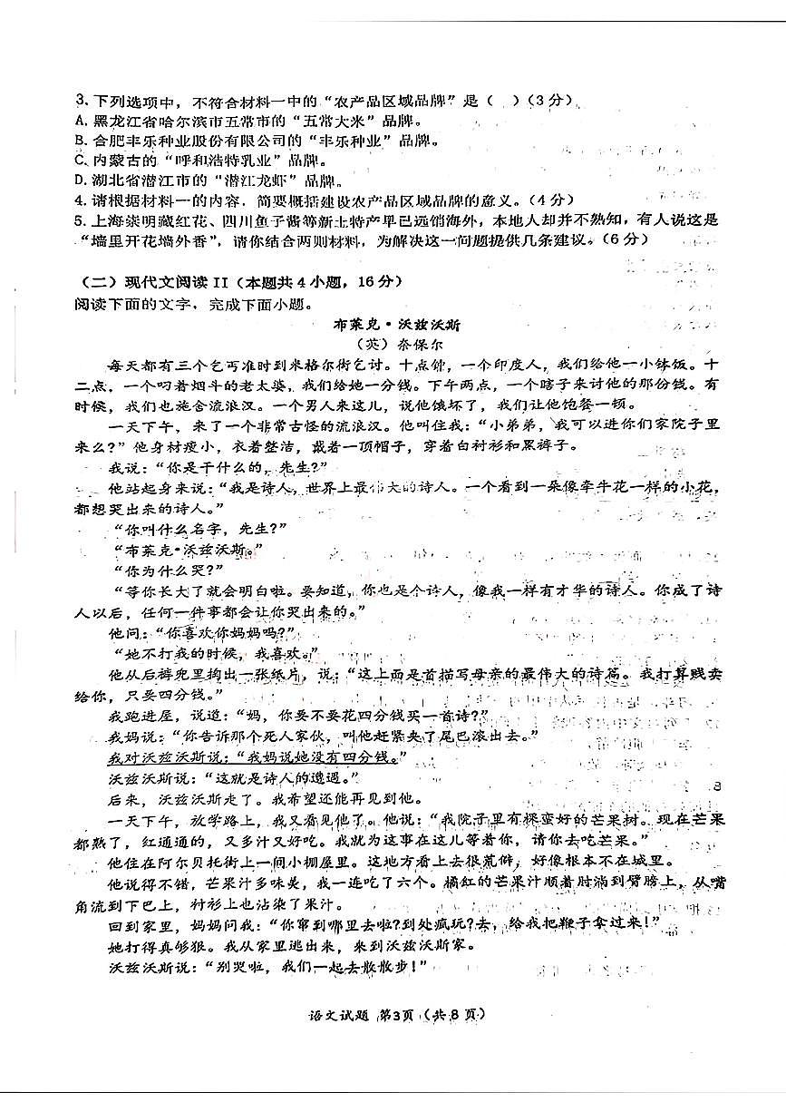 2024届湖北省十一校高三下学期第二次联考试卷（3月）-语文（含答案）第3页