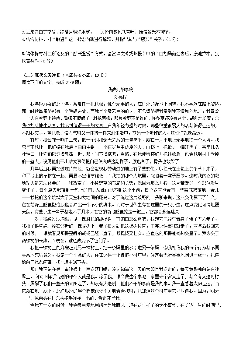 湖北省2023_2024学年高二语文下学期5月联考试题含解析第3页