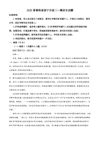 2025届青海省西宁市高三一模语文试题（原卷版+解析版）