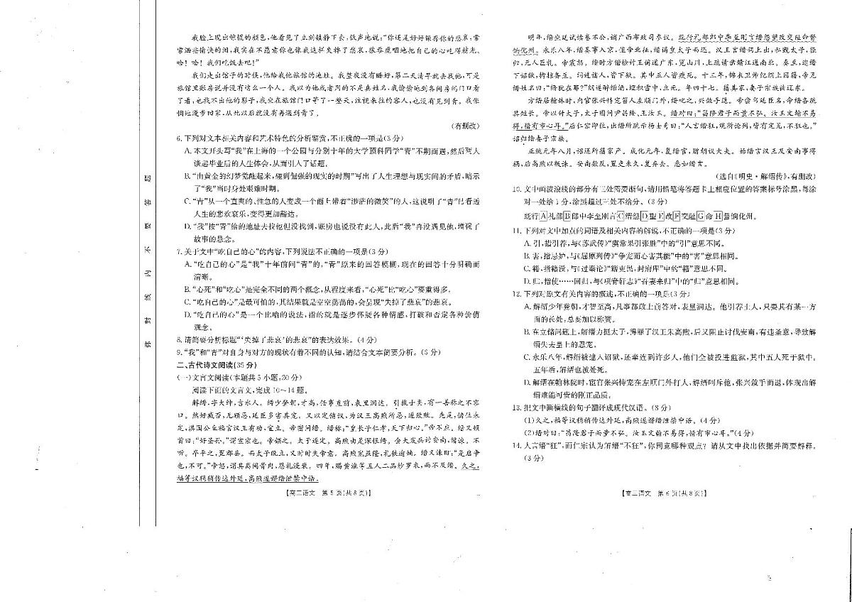 四川省金太阳2025届高三2月开学考试语文试卷（含答案）第3页