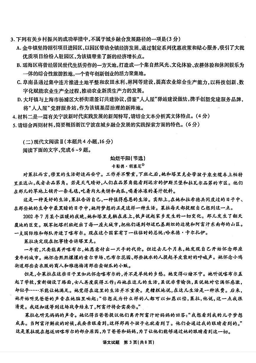 江淮十校2025届高三第三次联考语文试题PDF版第3页