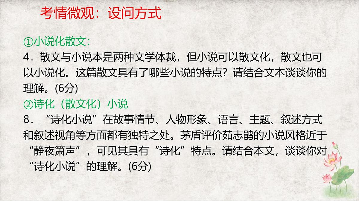 高考语文复习：小说化散文与散文化小说 课件第2页