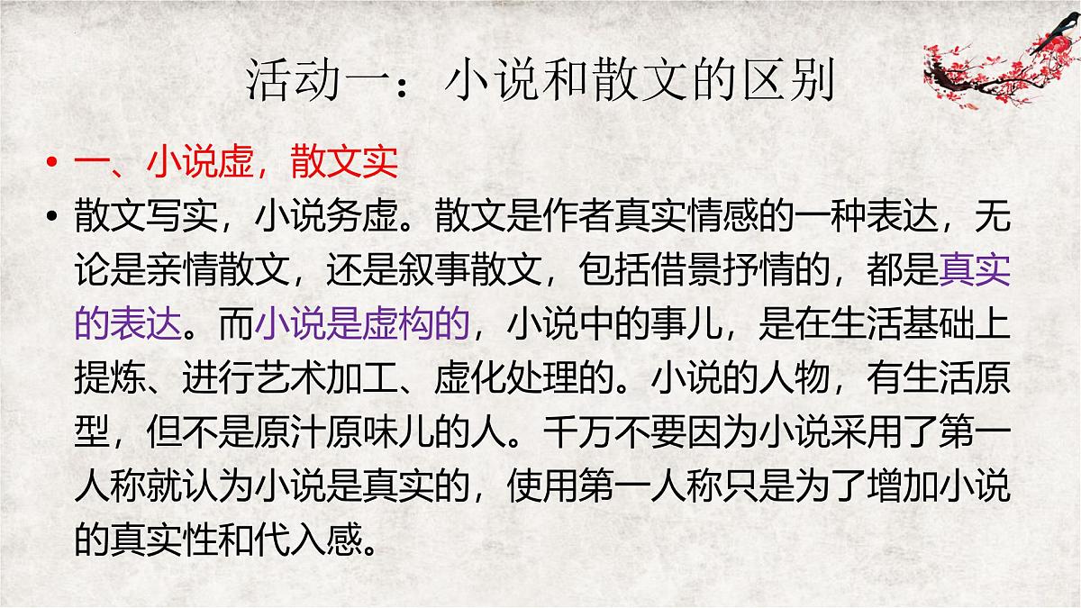高考语文复习：小说化散文与散文化小说 课件第3页