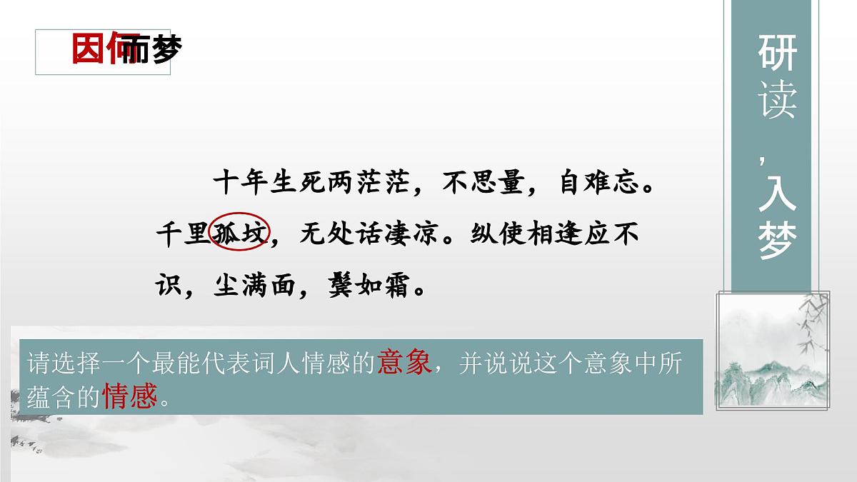 《江城子 乙卯正月二十日夜记梦》课件 课件 部编版高中语文选择性必修上册第7页
