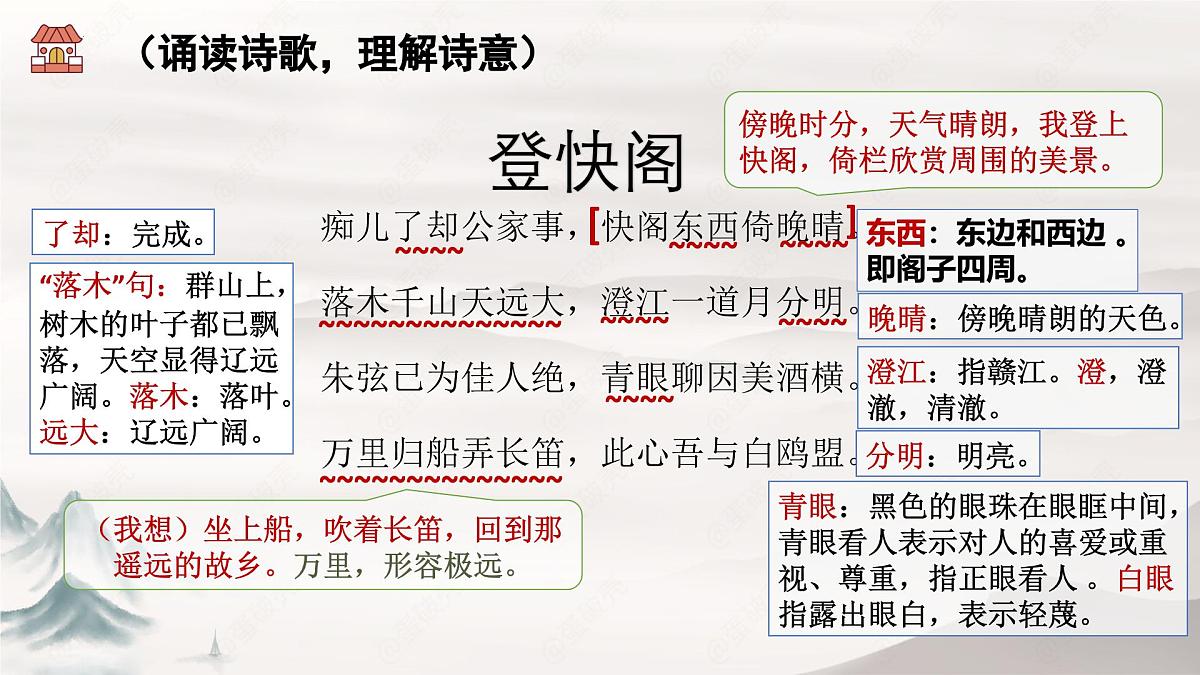 古诗词诵读《登快阁》课件 人教版高中语文选择性必修 下册第5页