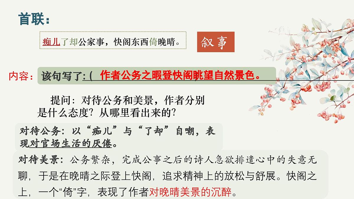 古诗词诵读《登快阁》课件 人教版高中语文选择性必修 下册第7页