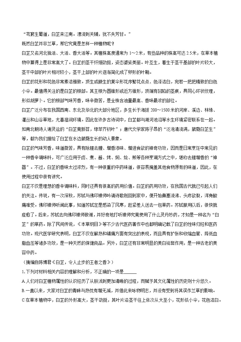 河南省实验中学2024-2025学年高二（下）期中语文试题（含答案）第2页