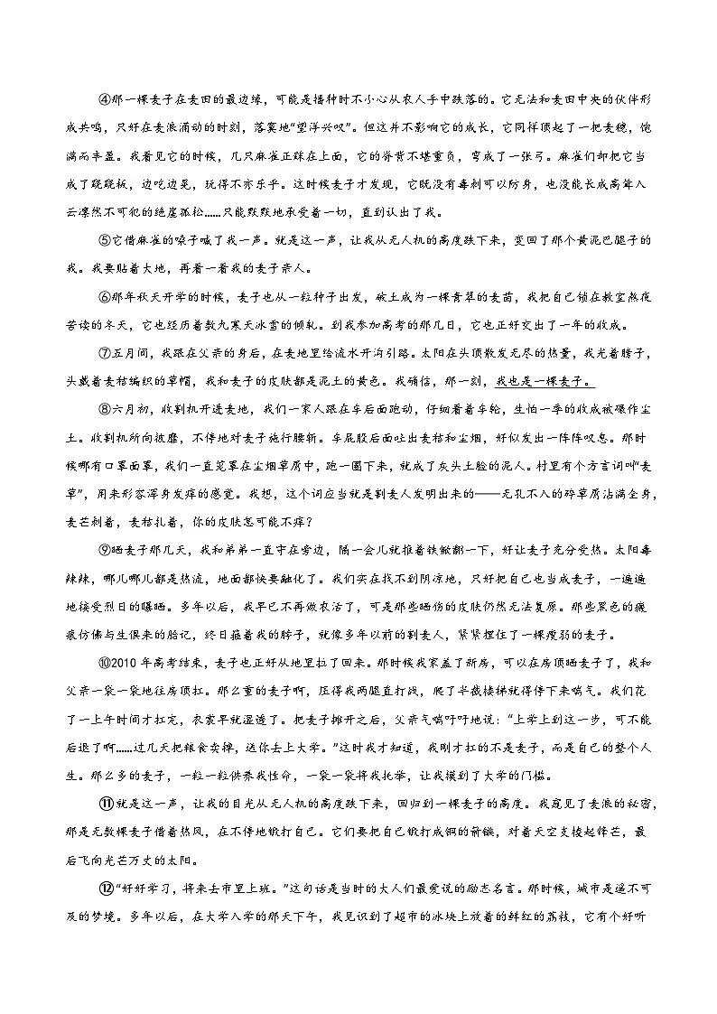 2025年高考语文（新高考专用）猜押文学类文本阅读（第69题）（教师版）练习第2页