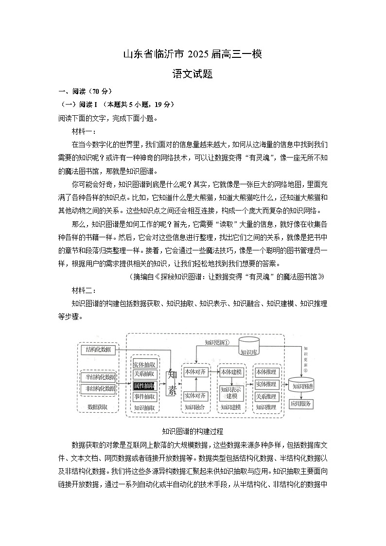 山东省临沂市2025届高三一模[高考模拟]语文试题（解析版）第1页
