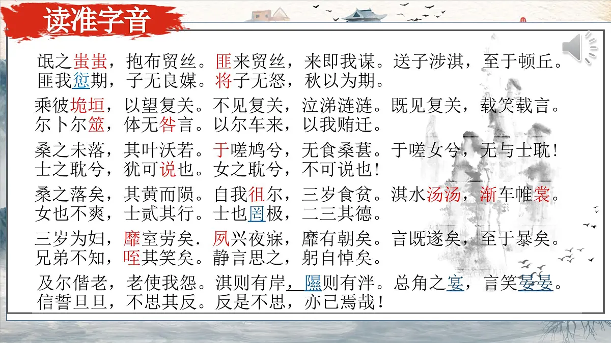 高中语文统编版选择性必修下册第1-1课《氓》课件第7页