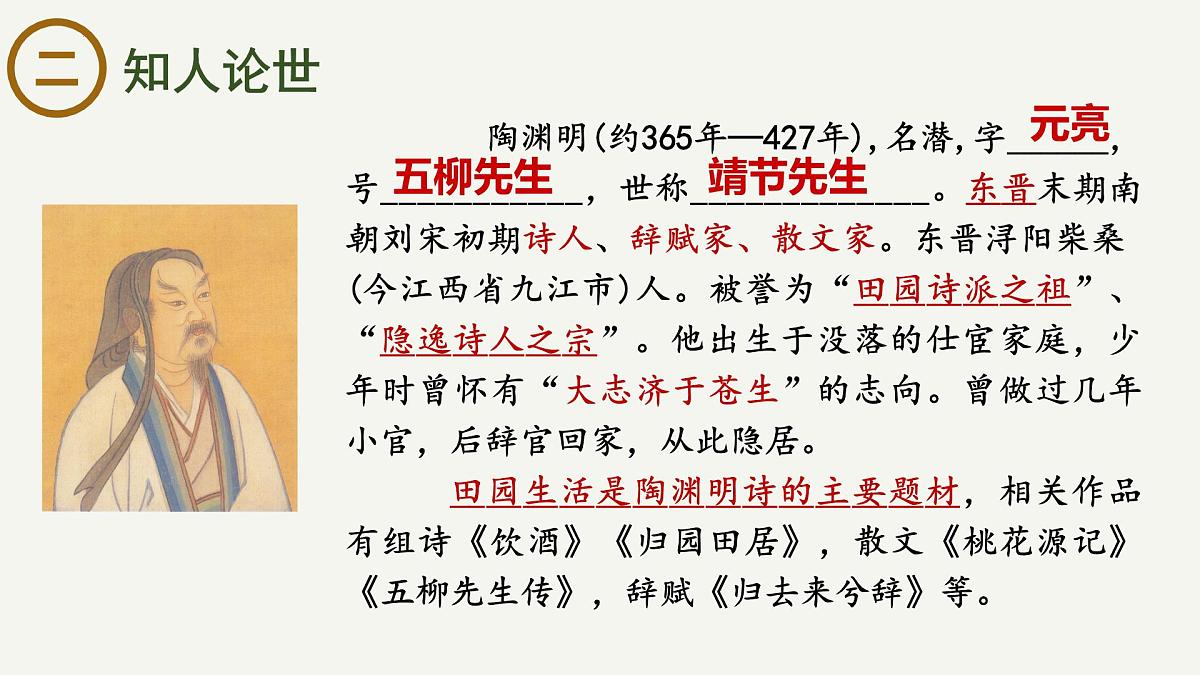 高中语文统编版选择性必修下册10-2《归去来兮辞（并序）》大单元同步课件第3页