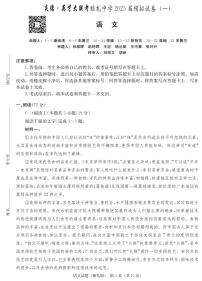 湖南省炎德·英才大联考雅礼中学2025届模拟（一）（雅礼9次）高三语文试卷（PDF版附答案）