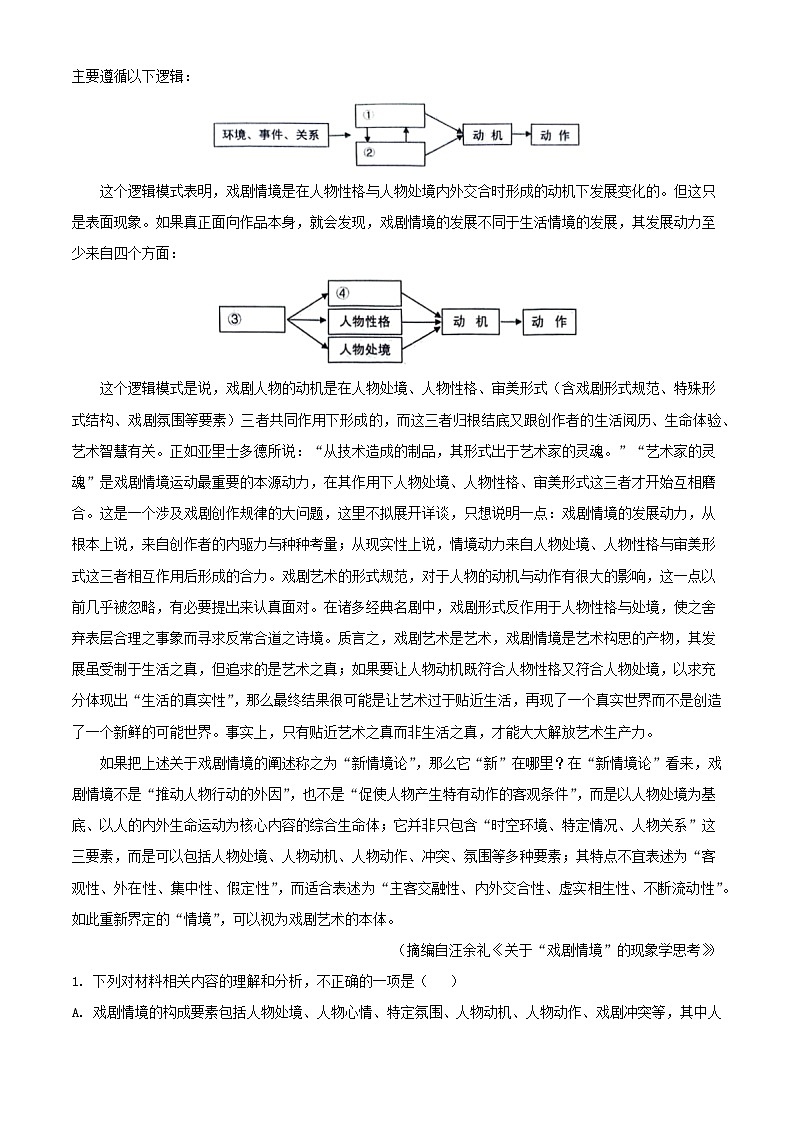 山东省淄博市2023_2024学年高一语文下学期7月期末考试含解析第2页