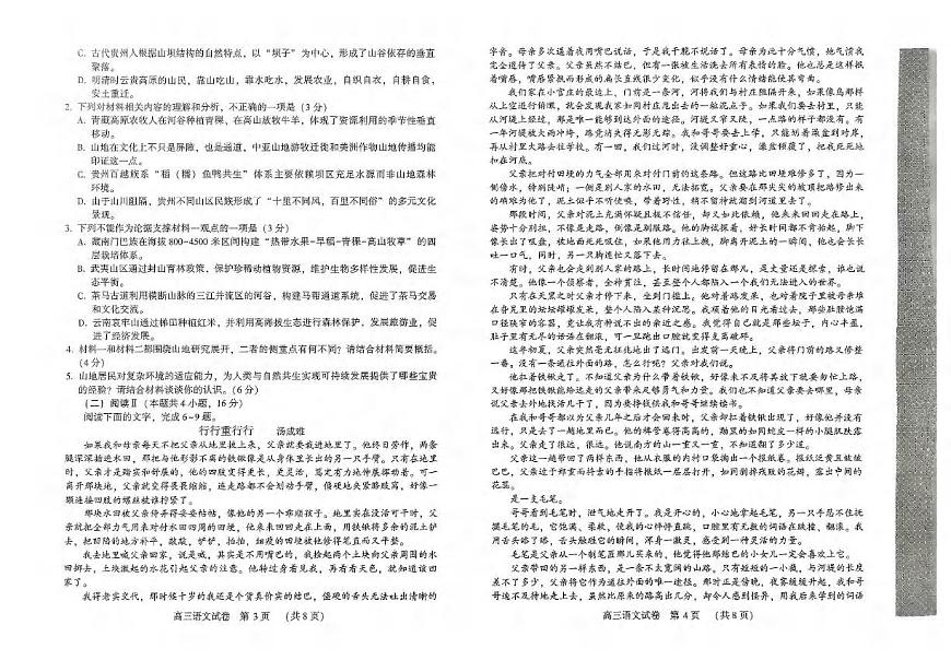 语文丨河南省豫西北教研联盟（许平洛济）2025届高三下学期5月第三次质量检测试卷及答案第2页