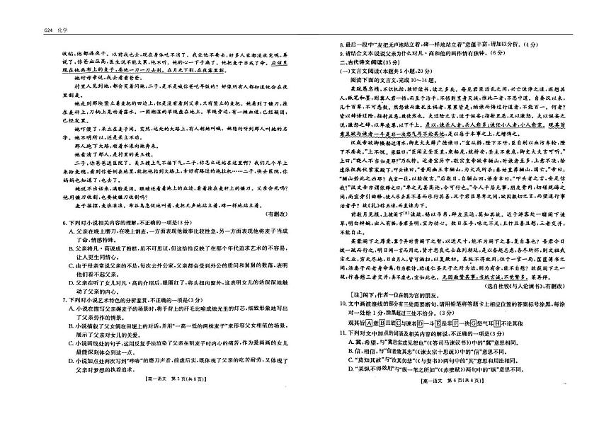 河北省雄安新区2024-2025学年高一下学期5月月考语文试卷第3页