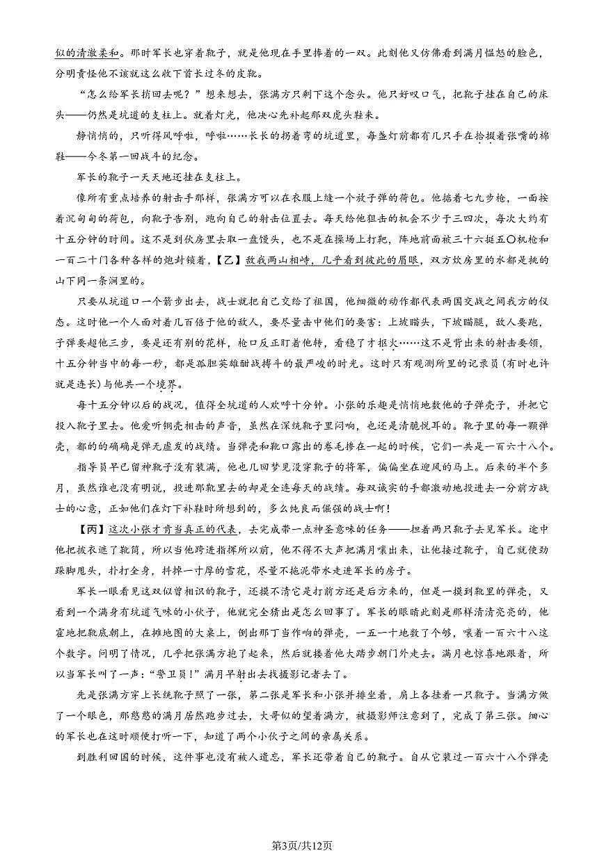 2025北京海淀高三查漏补缺语文试题（教师版）第3页