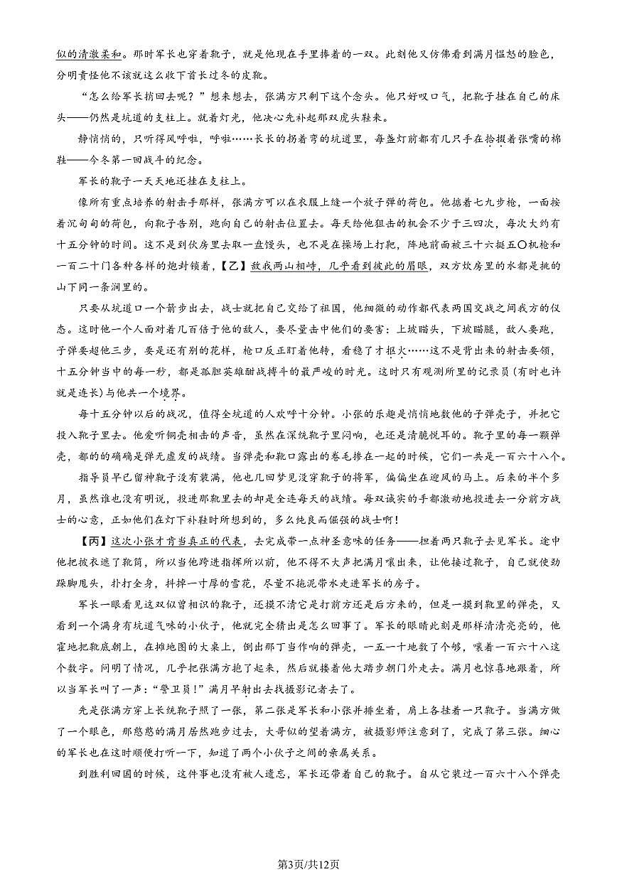 2025北京海淀高三查漏补缺语文试题（教师版）第3页