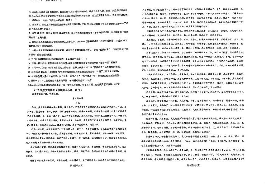 2025届山东省泰安市第一中学高三第六次模拟预测语文试题第2页
