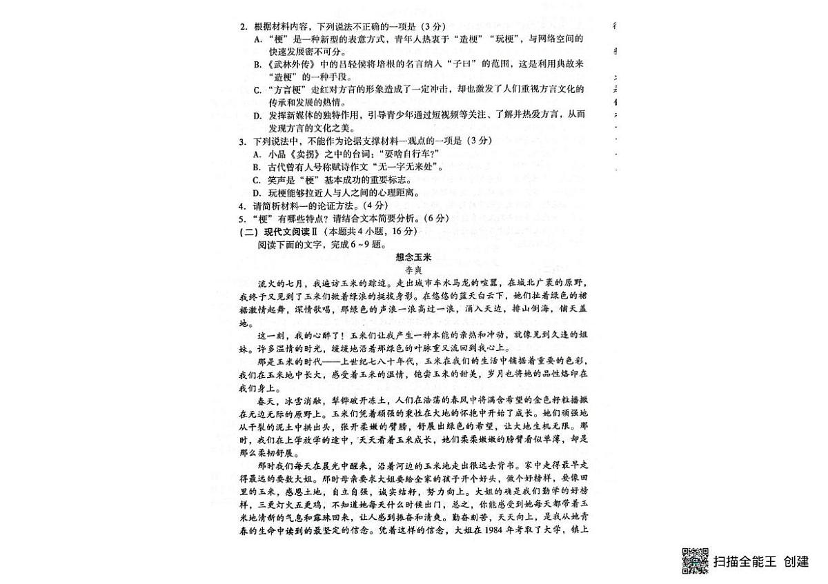 2025届山东省临沭县部分学校高三下学期第三次模拟考试语文试题（高考模拟）第3页