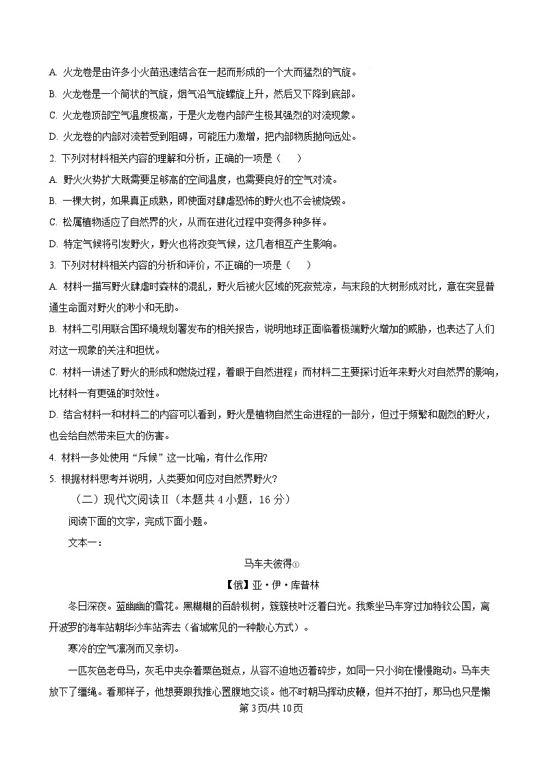重庆市第八中学2025届高三强化训练（三）语文试卷（原卷版）第3页