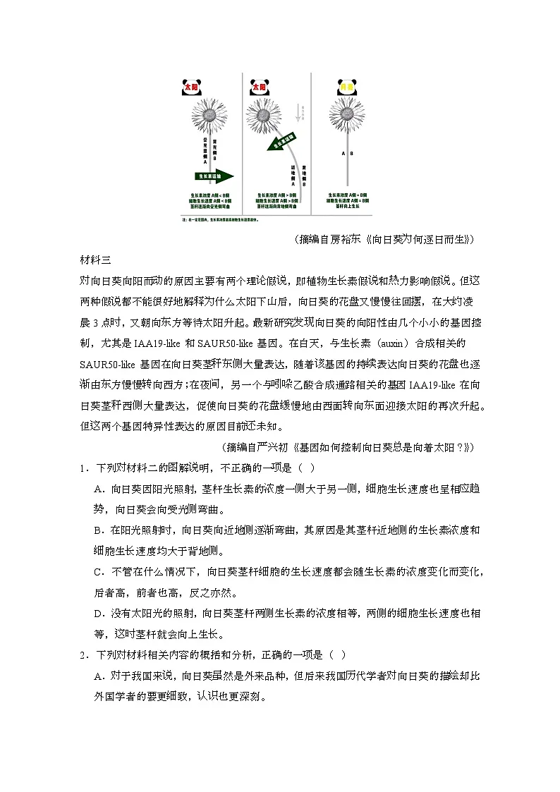 2024届 河南高考语文第一轮复习教学质量检测模拟试卷（带解析）第2页