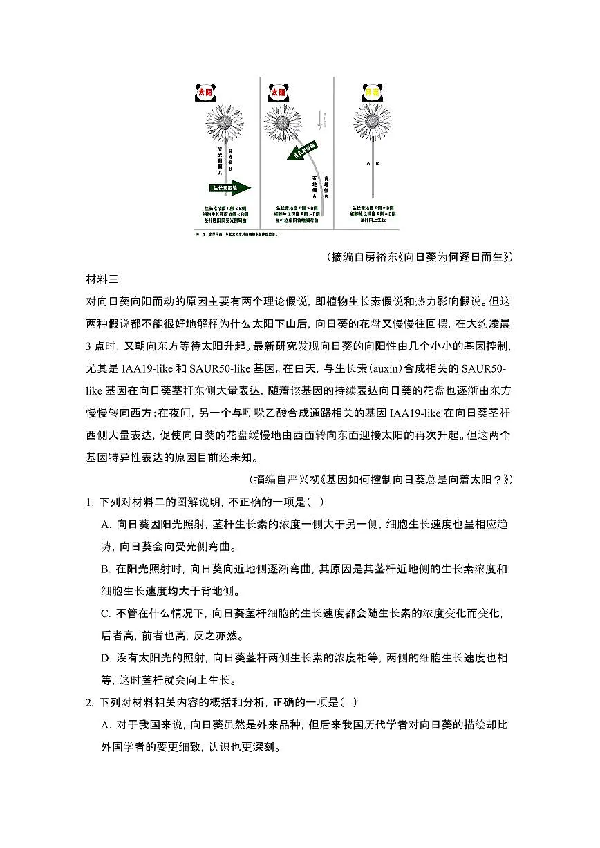 2024届 河南高考语文第一轮复习教学质量检测模拟试卷（附解析）第2页