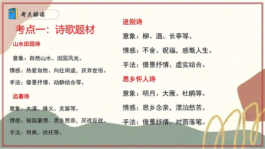 专题04：诗歌鉴赏阅读 2025学年高二语文下学期期末考点大串讲统编版选择性必修下册课件第3页