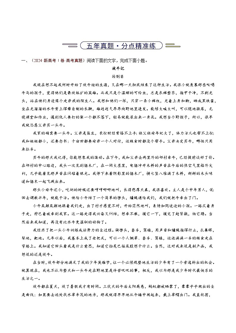 专题04 文学类文本阅读（散文）（全国通用）（解析版）第2页