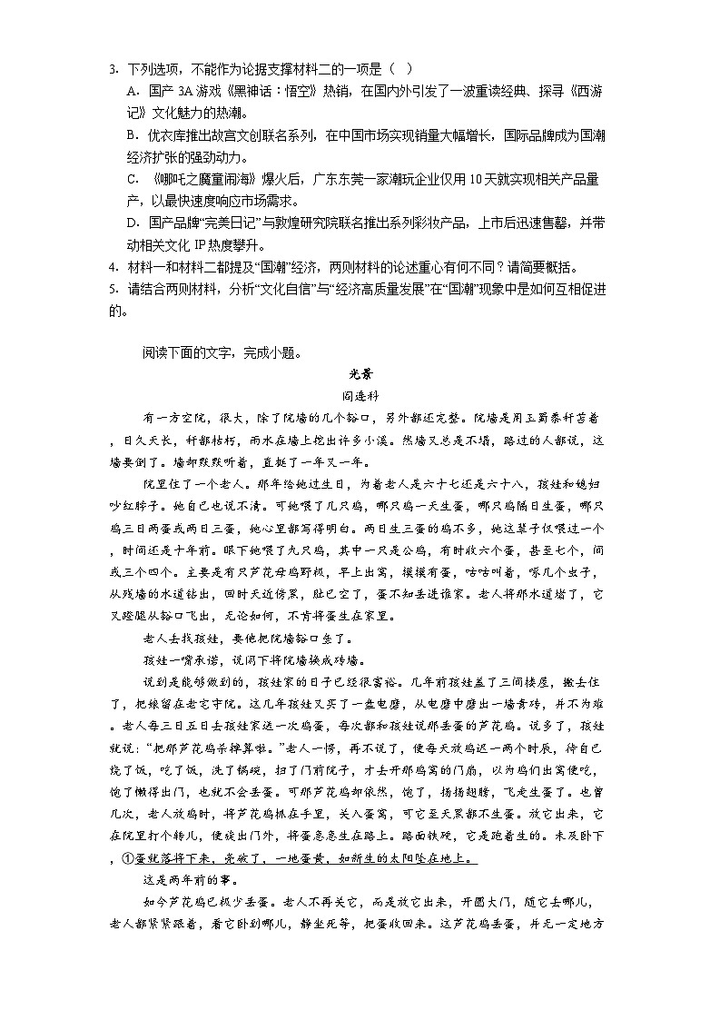 湖北省新八校联考2024-2025学年高二5月月考语文试题（含答案）第3页