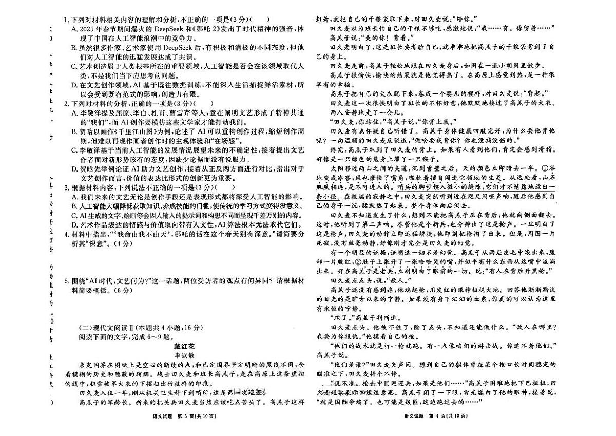 安徽省合肥一六八中学2025届高三最后一卷-语文试卷【含答案】第2页