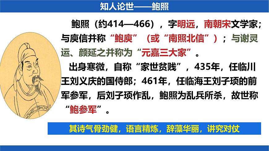 高中语文人教统编版选择性必修 下册 古诗词诵拟行路难（其四）课件第3页