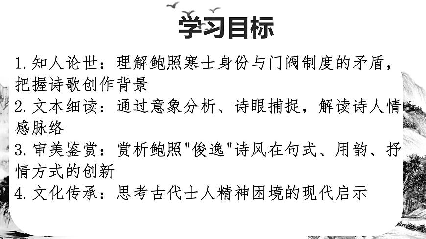 高中语文人教统编版选择性必修 下册古诗词诵读拟行路难（其四）课件第3页