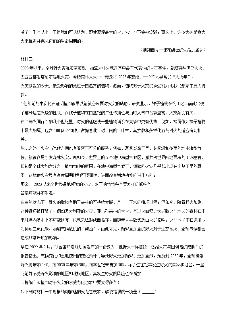 2025年河南省高考语文适应性检测试卷第2页