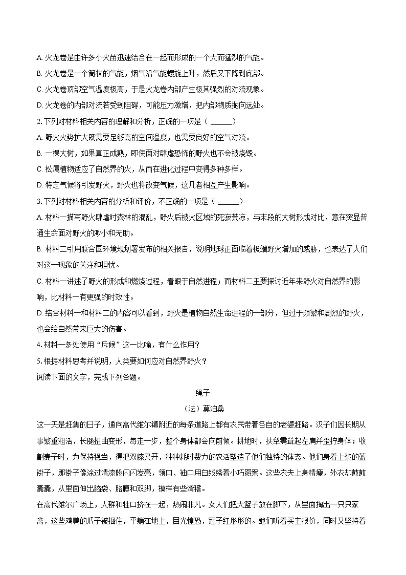 2025年河南省高考语文适应性检测试卷第3页