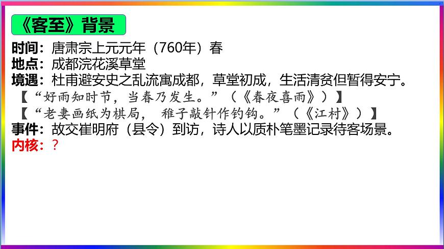 高中语文人教统编版选择性必修 下册古诗词诵读《客至》 课件第3页