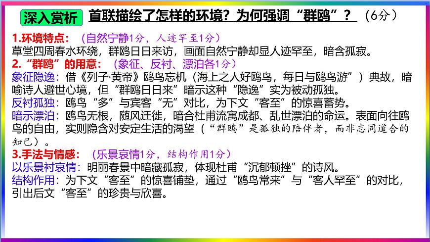 高中语文人教统编版选择性必修 下册古诗词诵读《客至》 课件第8页