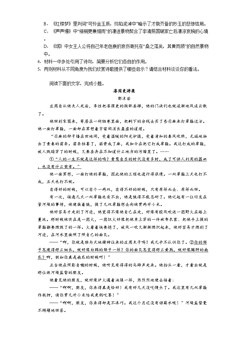 河南省驻马店市环际大联考逐梦计划2024-2025学年高一下学期期中语文试题（含答案）第3页