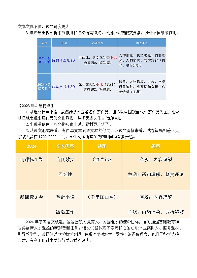 高考语文一轮复习 小说专题 学案第2页