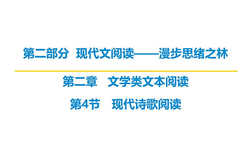 第二部分第二章第4节 现代诗歌阅读 复习课件-2026届高考第一轮总复习语文人教版第1页
