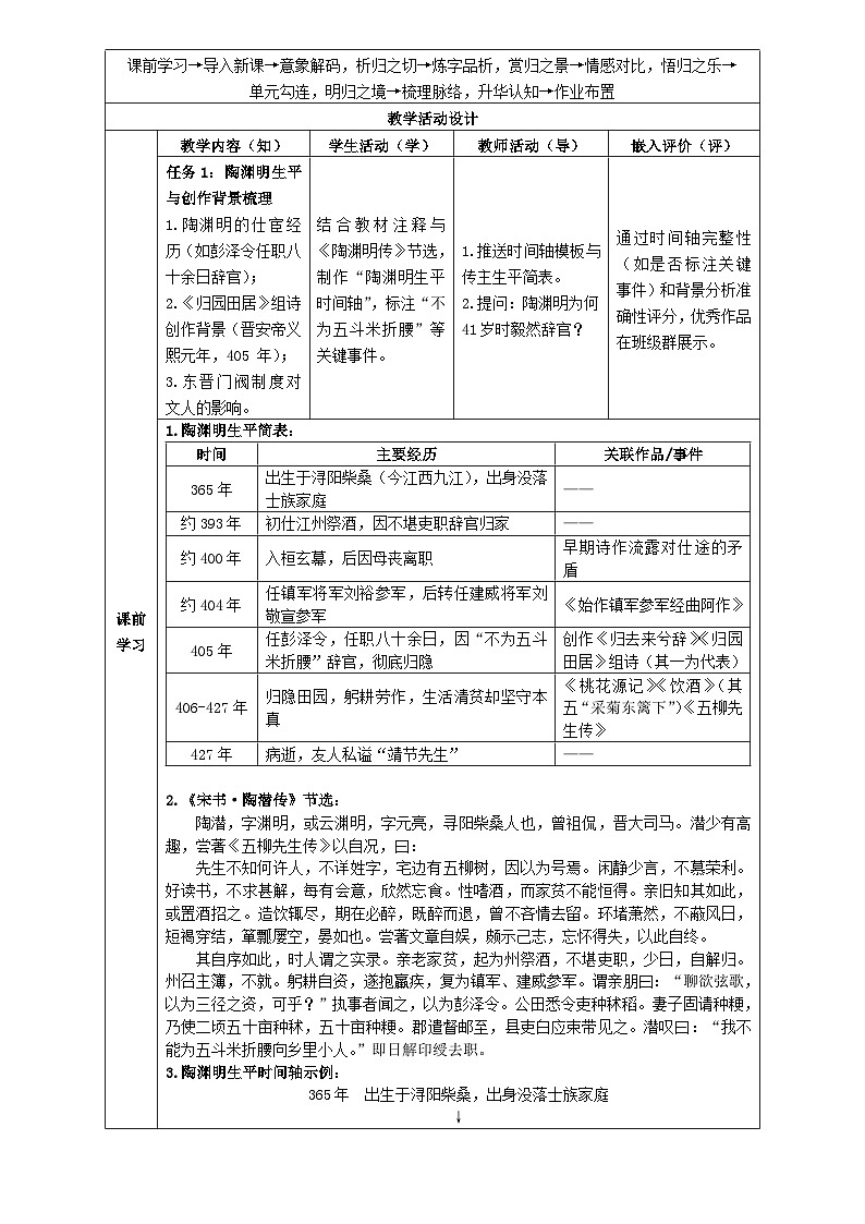 2统编版高中语文必修上册第三单元《归园田居（其一）》教学设计第2页