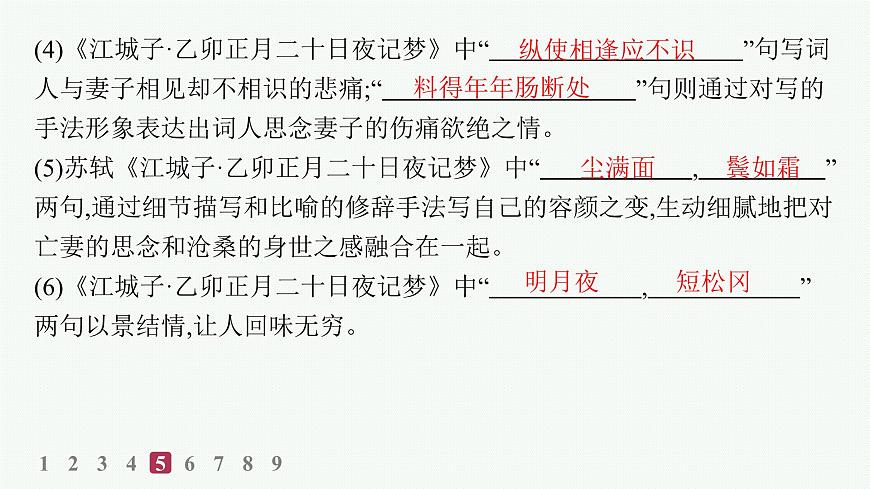 无衣　江城子 乙卯正月二十日夜记梦（分层作业课件）第8页