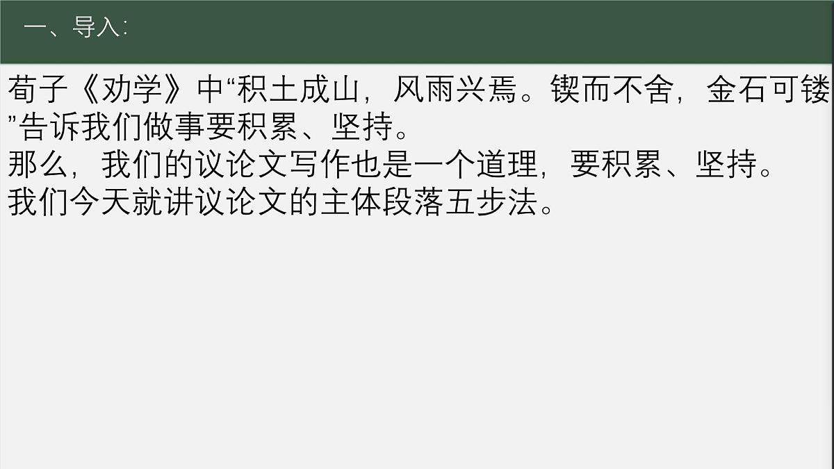 附件1教案PPT： 《高考议论文主体段结构训练——段内五步法》第3页