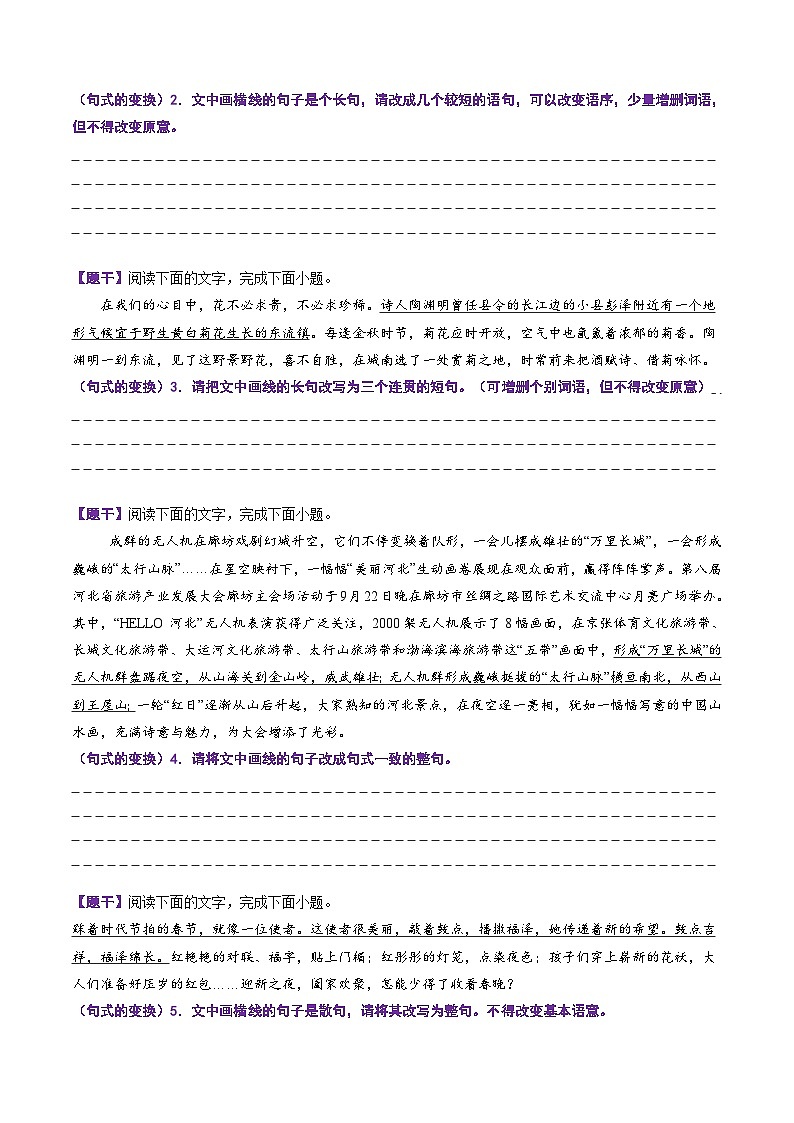 第08讲 句式的运用和分析（专项训练）（原卷版）2026年高考语文一轮复习讲练测（全国通用）第2页