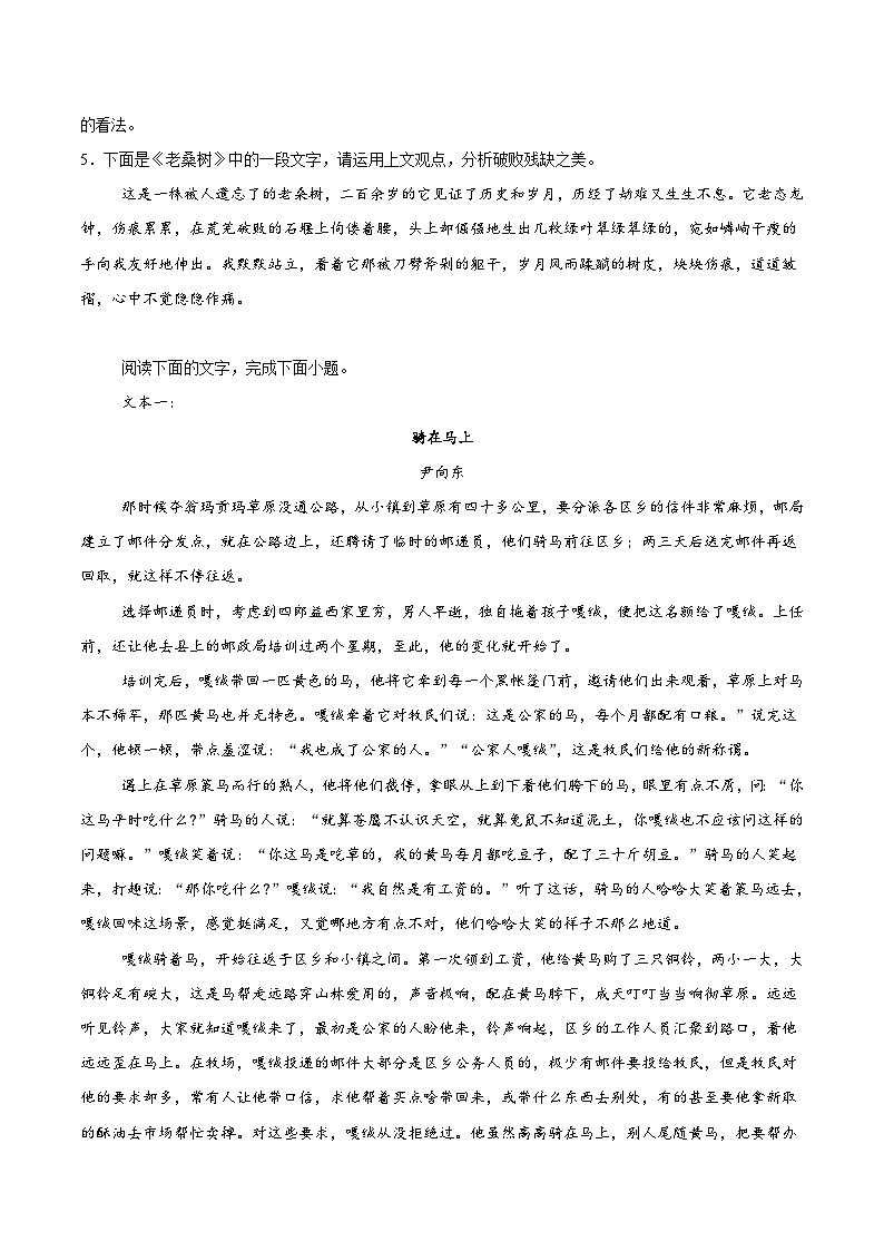 河南省周口市等2地2026届高三上学期开学检测语文试题（Word版附答案）第3页