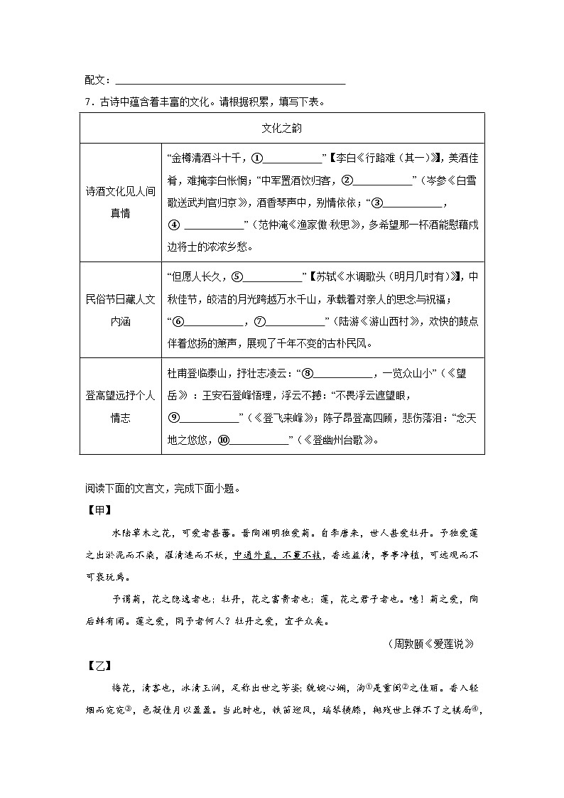 2025年重庆市初中学业水平暨高中招生模拟考试语文试题（无答案）第3页