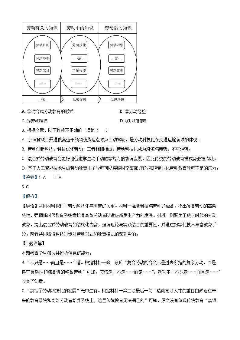 广西南宁市八中2025-2026学年高三9月月考语文试题（含答案）（解析版）第3页