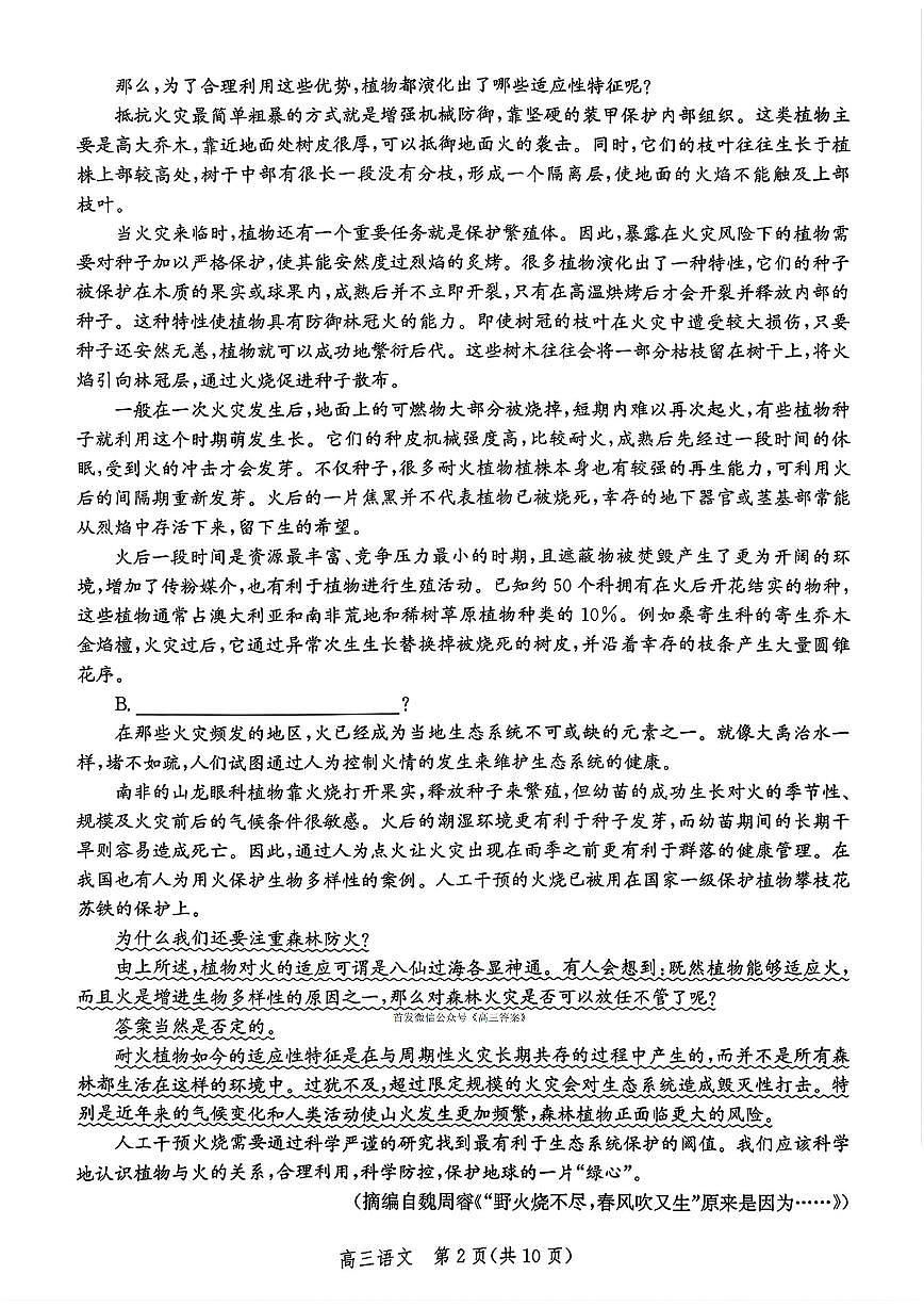 2025年河北省高三上学期10月语文试题及答案第2页