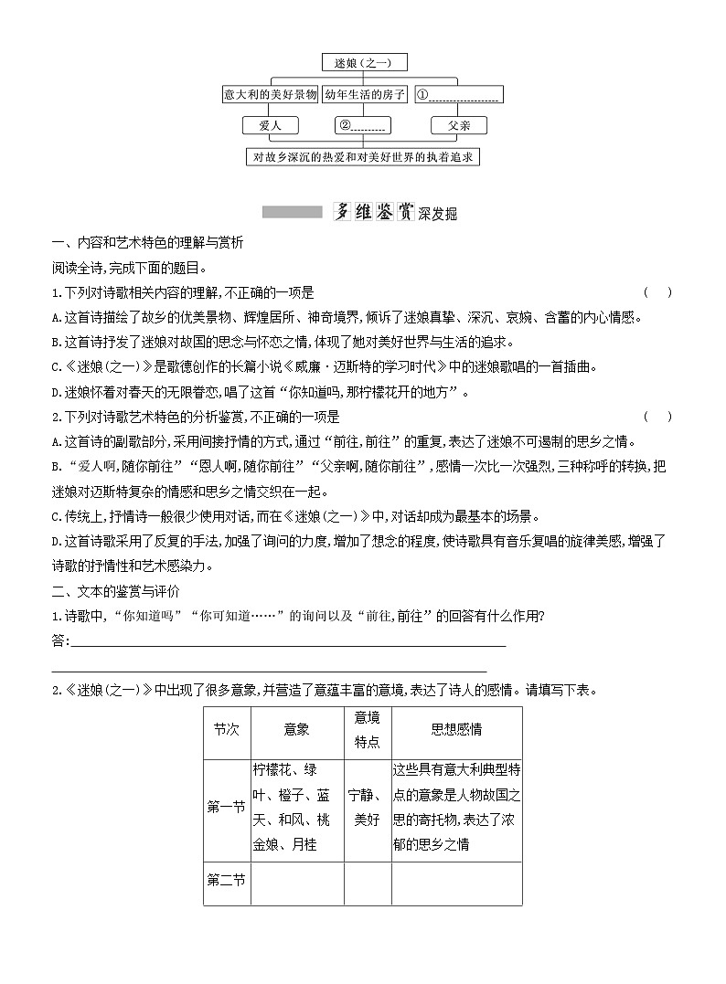 2025新教材高中语文第四单元第一十三课迷娘之一致大海自己之歌节选试题含解析部编版选择性必修中册第3页